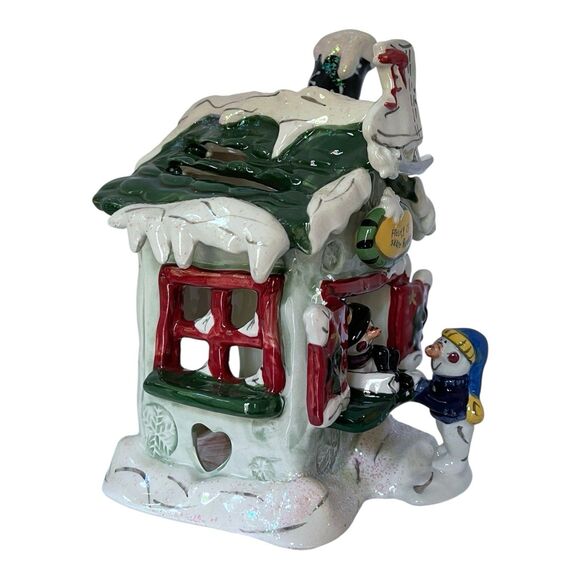 Blue Sky Clayworks Frosty Skate Rental Candle House by Heather Goldminc - 7" H - Picture 6 of 16